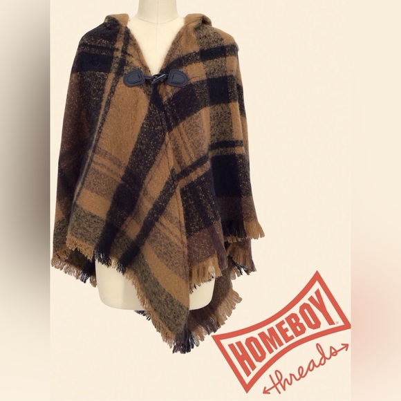 NWT Nine West Brown and Black Poncho Size one size fits all. - Picture 1 of 4